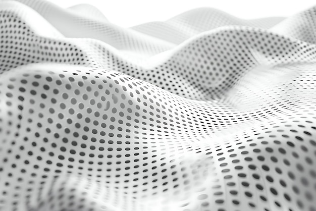 Abstract halftone white background wavy surface