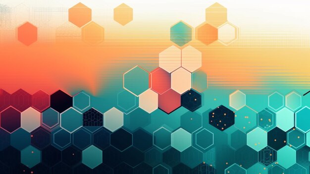 abstract hexagon background technology and science conceptgenerative ai