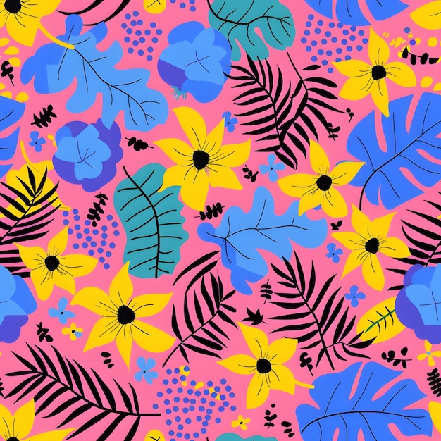 abstract leaves pattern tropical floral pattern