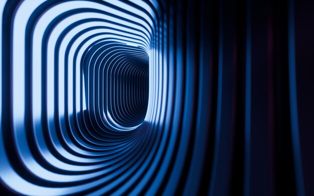 abstract metallic abstract tunnel 3d rendering