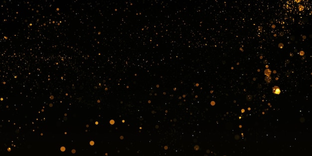 Abstract of glowing and shiny gold bright yellow wavy flowing blur mesh on black background