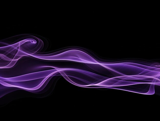 Abstract purple smoke waves on black background