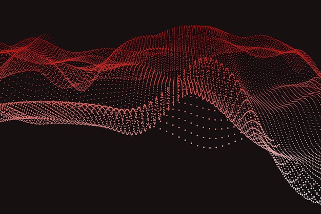Abstract Red Wave Background
