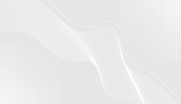 Abstract white wave lines background with dotted pattern