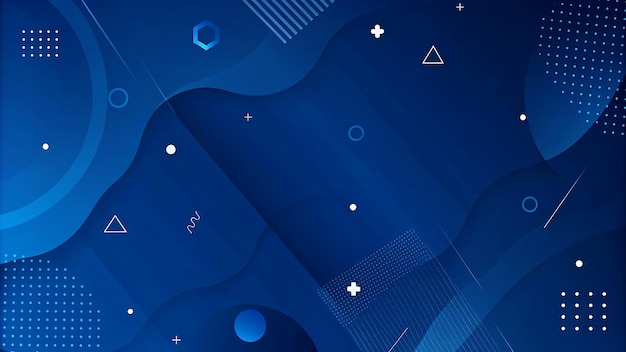 Abstraktní modré gradientní geometrické tvary kompozice pozadí pro bannery, plakáty, tapety