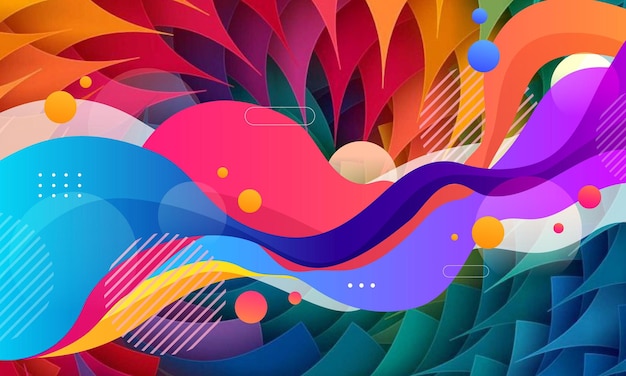 Abstraktní ploché barevné geometrické tvary pozadí