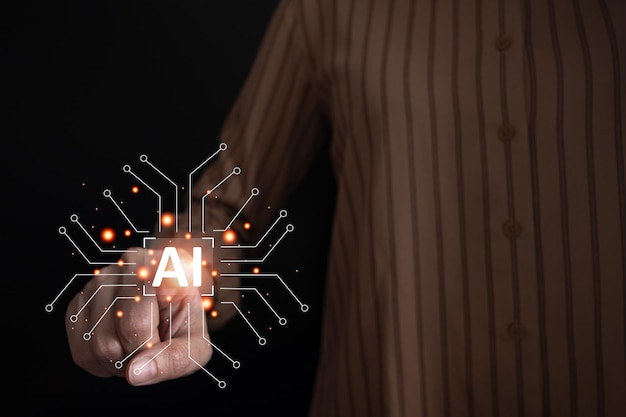 AI Artificial Intelligence Concept global data connection with Internet technology