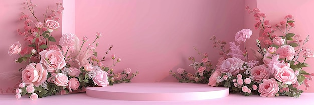 ai spring flower display on white