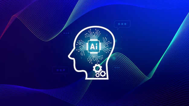 Ai tech virtual graphic Global Internet connect with AI Artificial Intelligence using command prompt for generates something Futuristic technology transformation