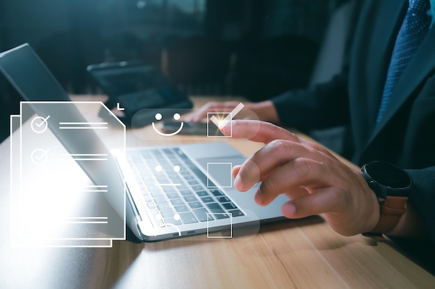 ai technology businessman touch brain working data and algorithm of artificial intelligence in the future business and coding software development synchronize network connection data science
