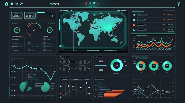 An AIpowered dashboard displaying network security metrics technology AI