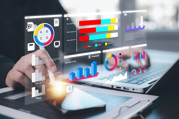 Analytics and Data Management Systems Business Analytics and Data Management Systems to make reports with KPI and metrics connected to the database for technology finance