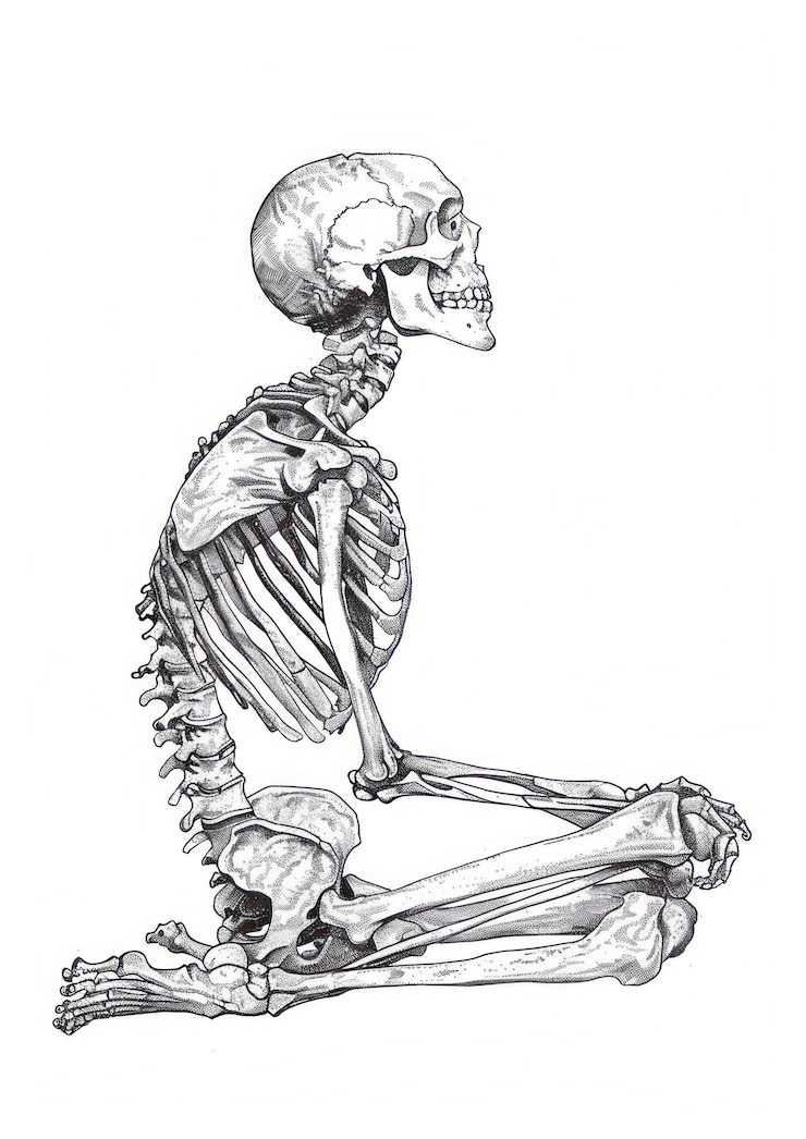 Fotografie anatomical skeleton in seated position