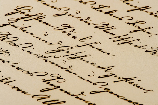 Antique handwritten letter. aged paper background. retro style toned picture
