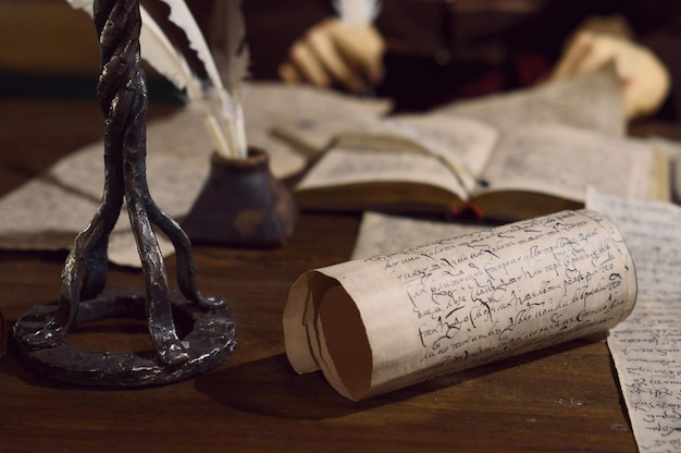 antique writing materials letter scroll