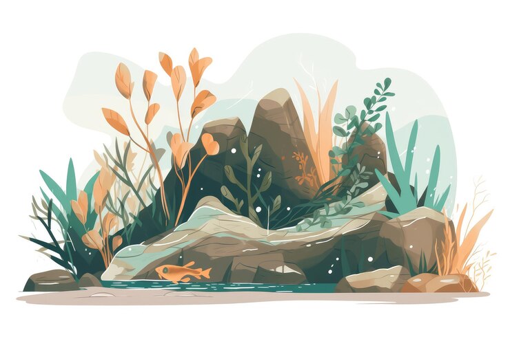 Fotografie aptivating nature aquarium illustration with underwater