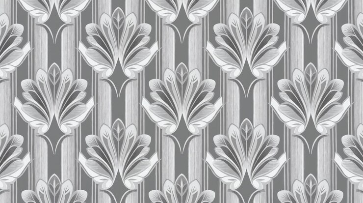 Fotografie art deco floral print wallpaper