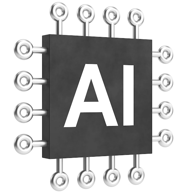 artificial intelligence ai chip 3d illustration