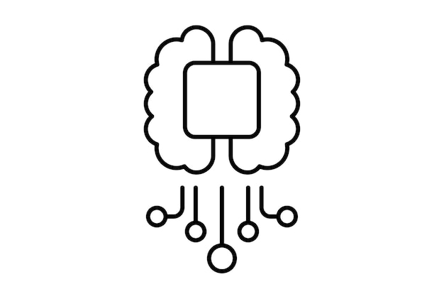 Artificial intelligence line icon website symbol artificial intelligence black sign for app or web