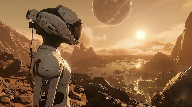 astronaut on a distant planet