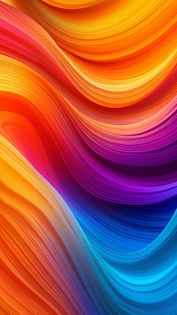 Background showcases a vibrant and multicolored gradient waves design adding a burst of lively hues that create an eyecatching and dynamic visual experience Generative Ai