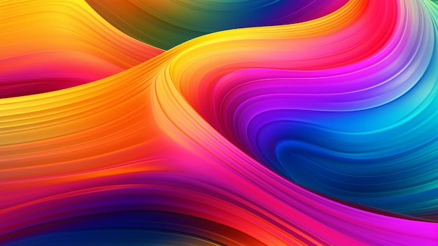 Background showcases a vibrant and multicolored gradient waves design adding a burst of lively hues that create an eyecatching and dynamic visual experience Generative Ai