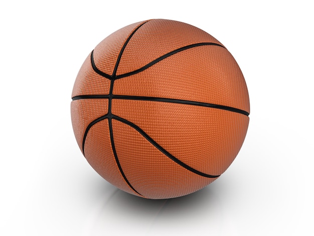 Basketball ball on a white background 3D illustration