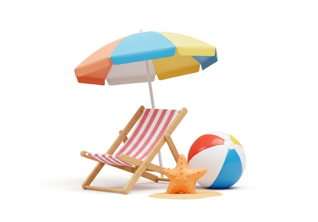 beach chair umbrella and beach ball set