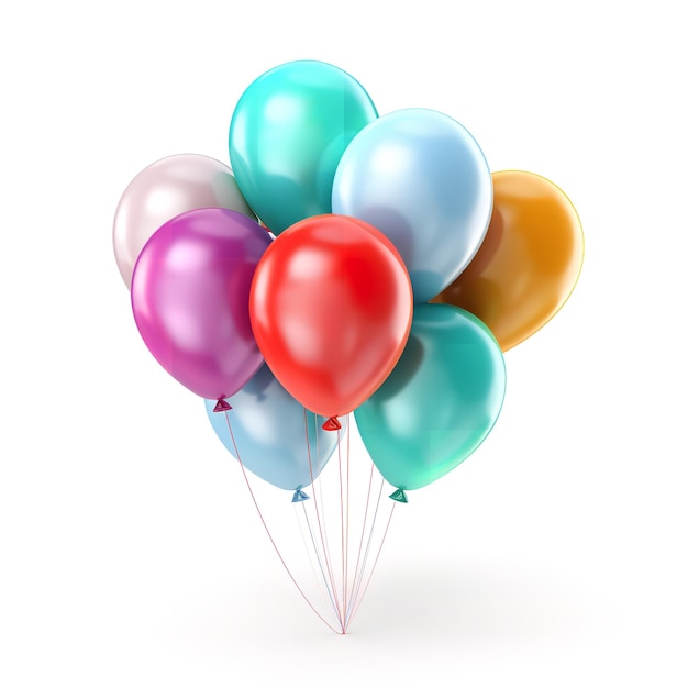 Beautiful Balloons Colorful isolated on white background