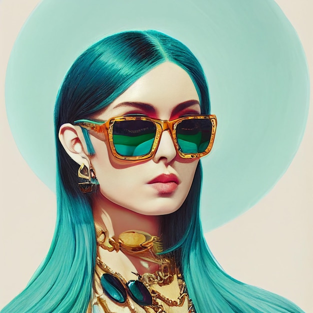 beautiful woman portrait illustration