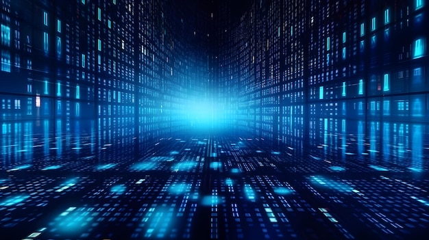 Big data Futuristic technology blue background Cyber technology Technology backgroundgenerative Ai