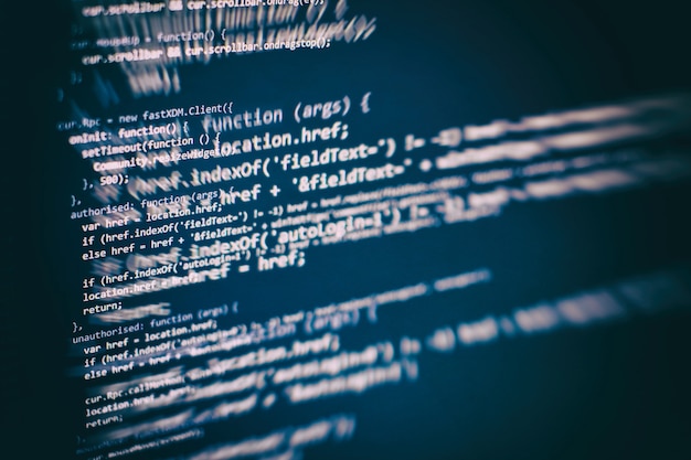 big data storage and cloud computing representation. programming code .