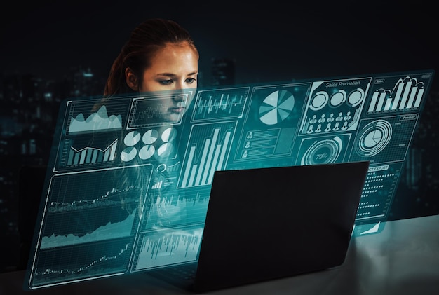 Big data technology for business finance concept uds