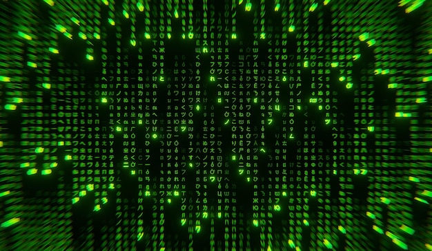 Binary code technology background code numbers 3D illustration