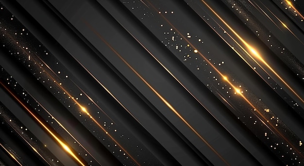 Black and gold diagonal lines background vector presentation design in the style of simple lines