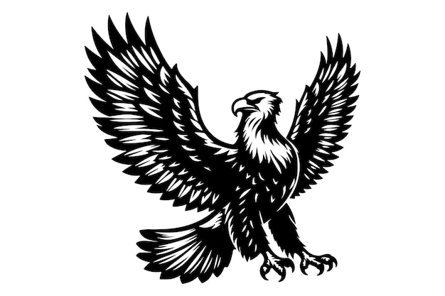 Black and white eagle logo vector illustration Badge Design flying eagle vector illustration ea 22