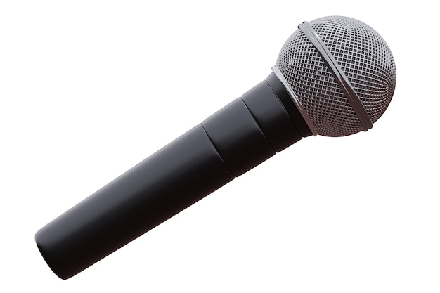 Black Microphone isolated on white background black modern microphone isolated on white high quality photorealistic 3d rendering