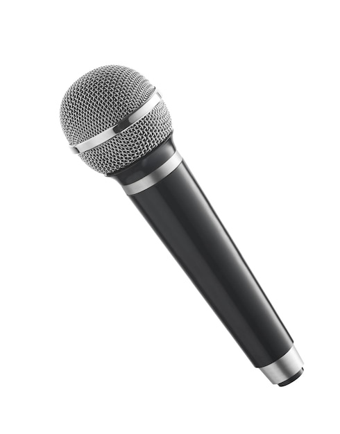 Black Microphone isolated on white background