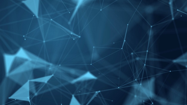 Blue background with dots and lines connected