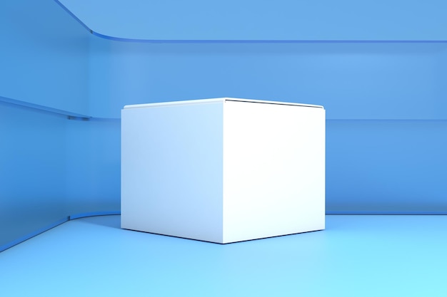 Box Right Side On Glass Background