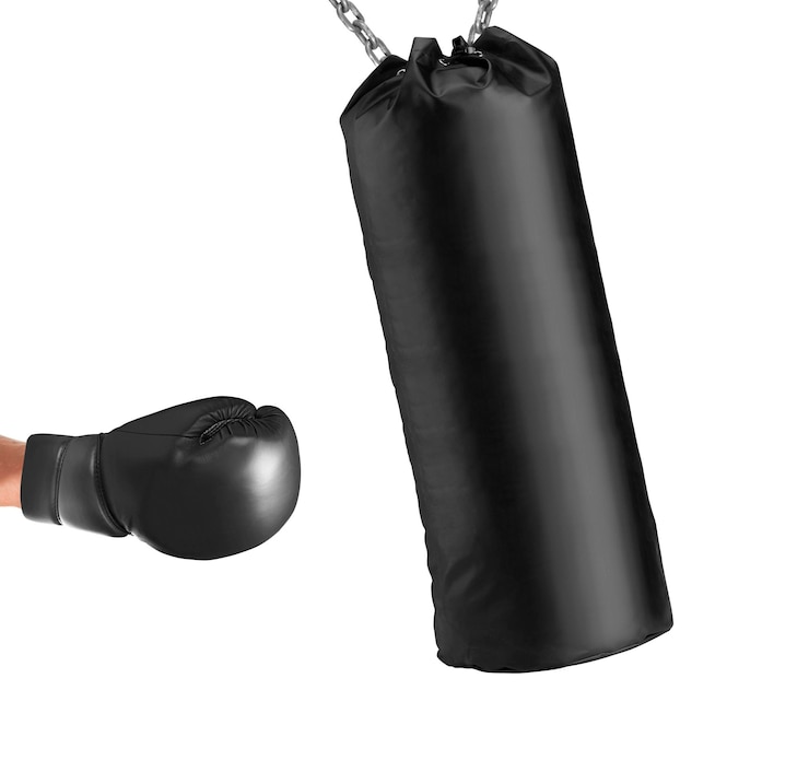 Fotografie boxing glove punches punching bag isolated
