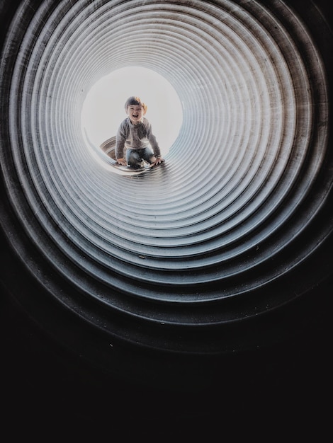 boy in slide
