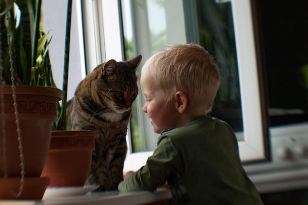 boy sitting at home