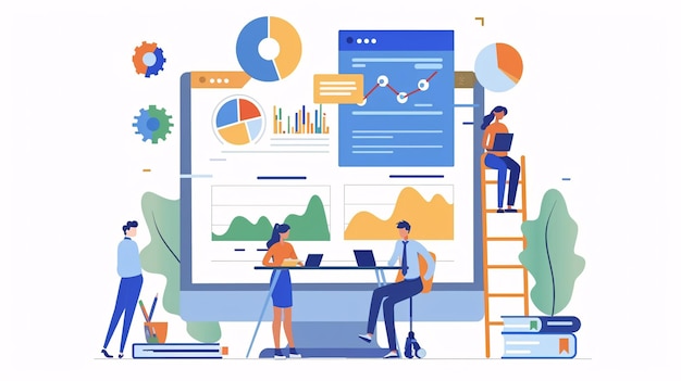 Business People Planning Strategy Analysis Discussing and analyzing financial document