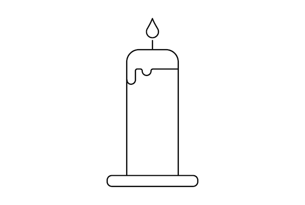 candle flat icon halloween minimalistic line symbol black outline sign artwork