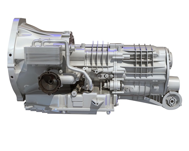 Car Transmission 3D rendering Trans on white background