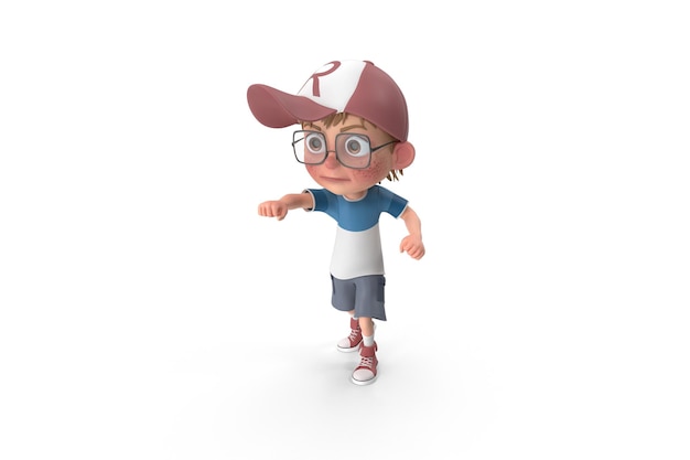 cartoon boy punching