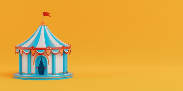 Cartoon Circus Tent Shelter 3d Rendering