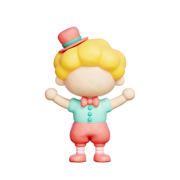 circus boy carnival amusement park 3d rendering