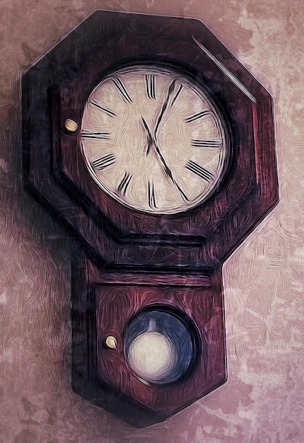 Close-up of clock mounted on wall